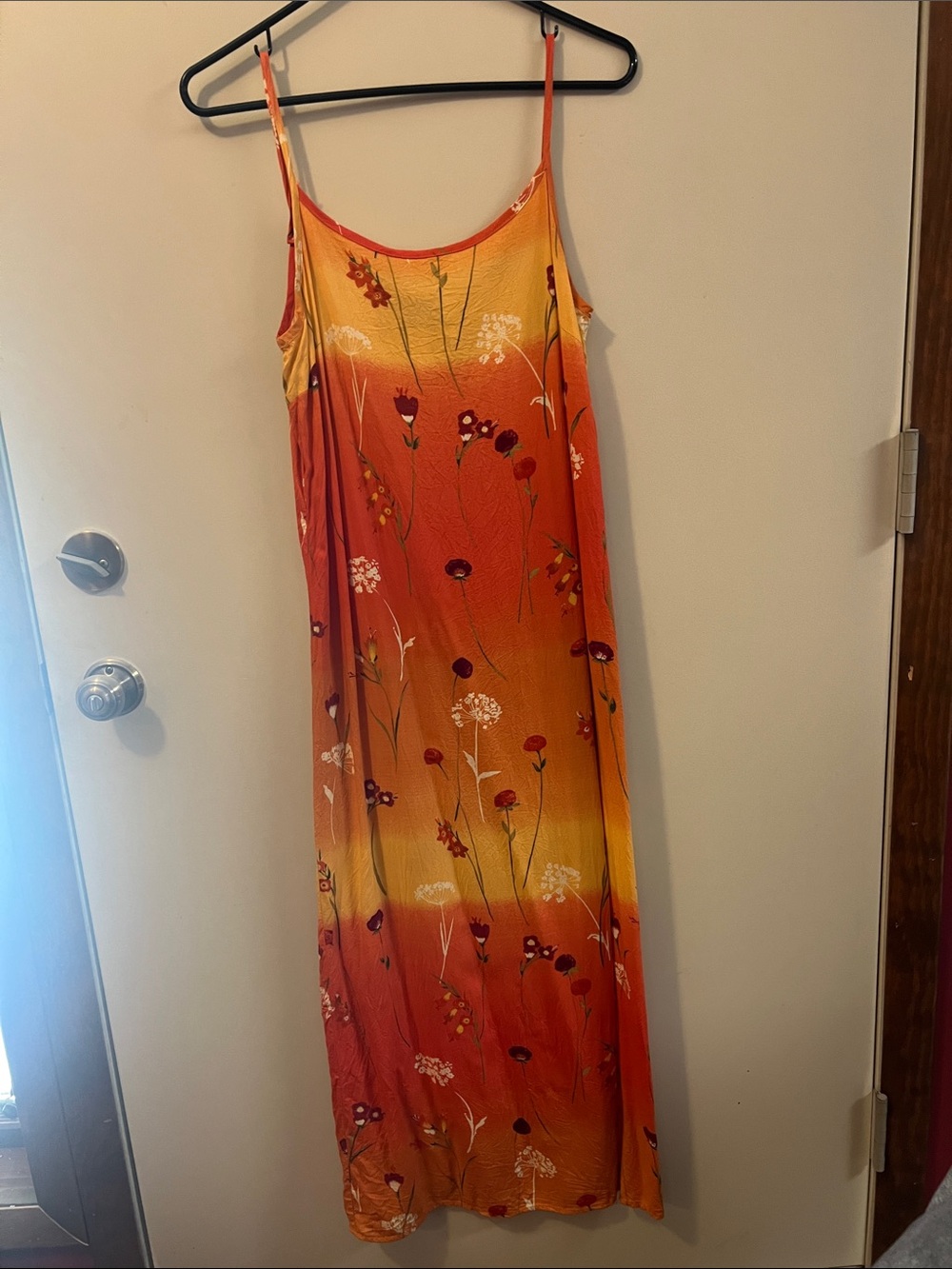 No Boundaries Orange and Yellow Floral Maxi Dress